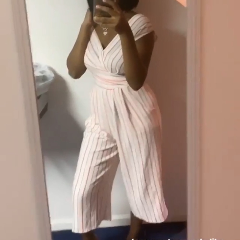 Red & white jumpsuit